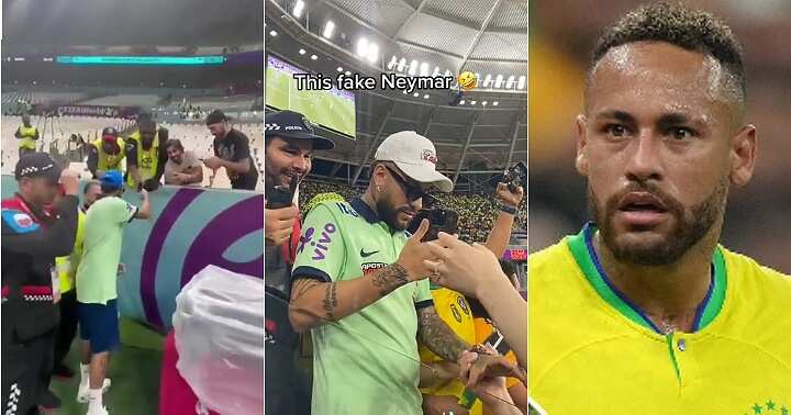 Neymar's look-alike storms stadium, commotion
