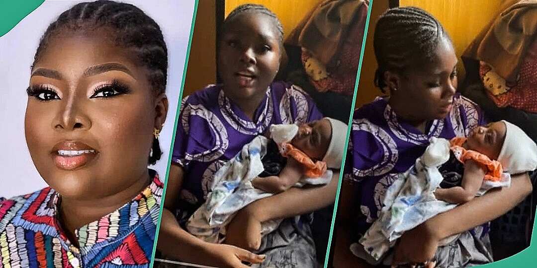 Watch trending video as lady shares epic moment with friend's baby