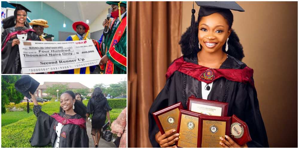 Joy as Nigerian lady removed from school in 2016 for doing badly bags awards and N400k as she emerges best student