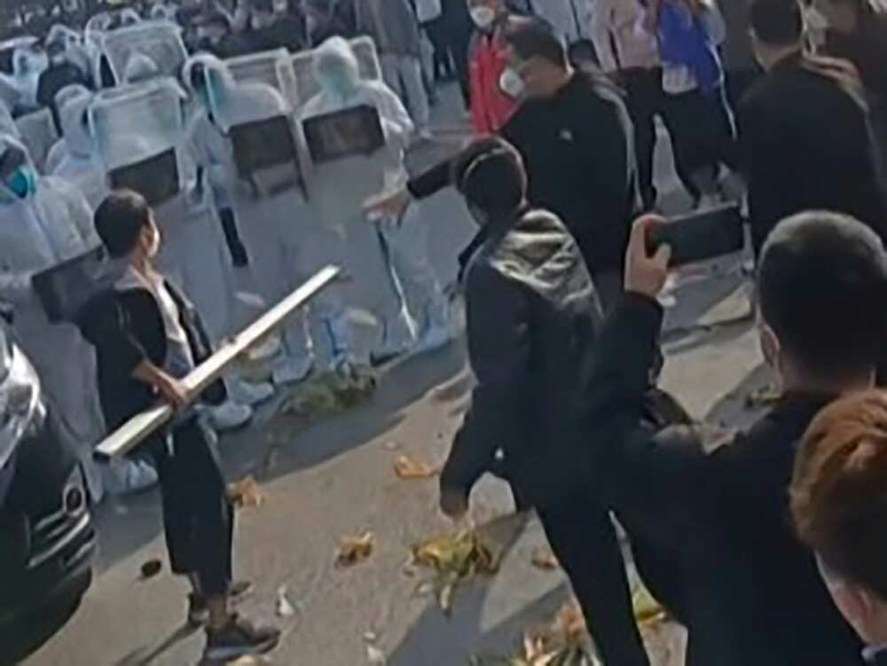 The lockdown orders follow protests by hundreds of employees over conditions and pay at Foxconn's vast iPhone factory on the outskirts of Zhengzhou The lockdown orders follow protests by hundreds of employees over conditions and pay at Foxconn's vast iPhone factory on the outskirts of Zhengzhou