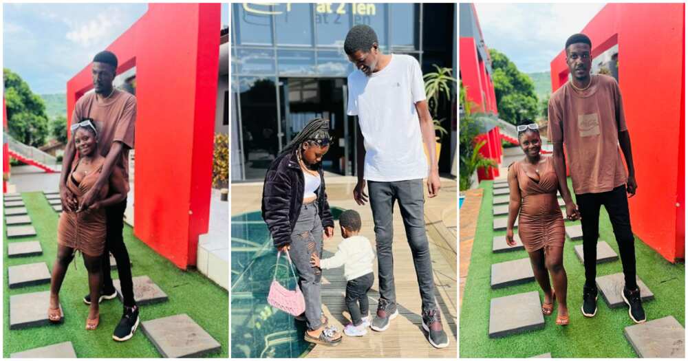 Very tall man, short bae, pictures of South Africa's tallest man