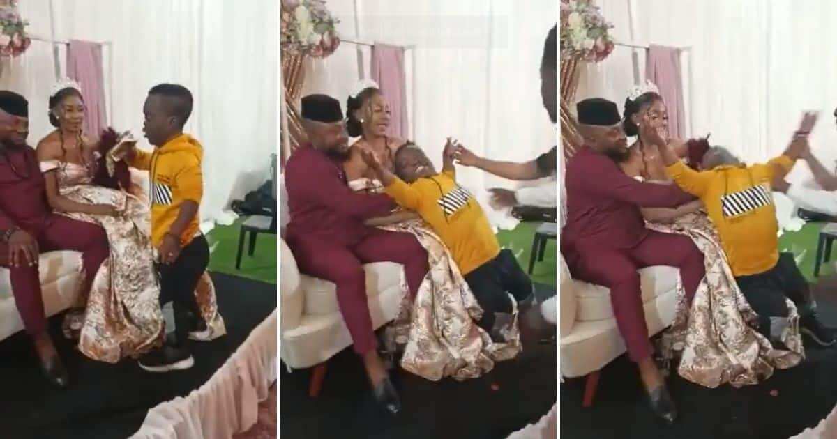 Check out video of short man who had to be carried away after almost causing trouble at a wedding