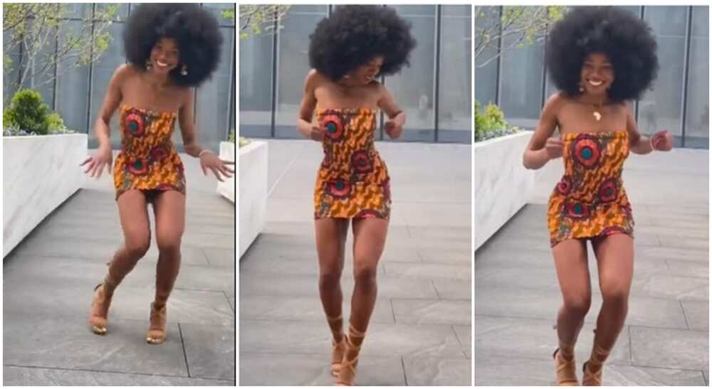 Pretty African lady shows off dance moves