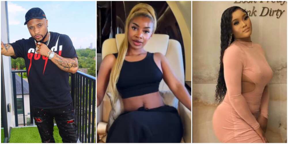 Davido's cousin B-red, B-red's side chic, B-red's wife Faith