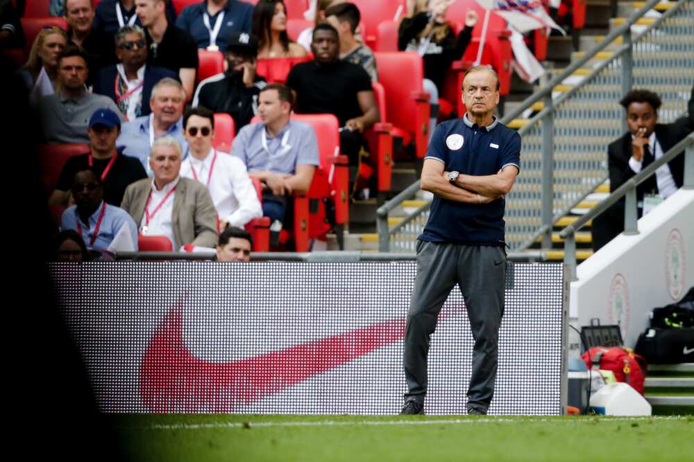 Super Eagles coach Gernot Rohr in action