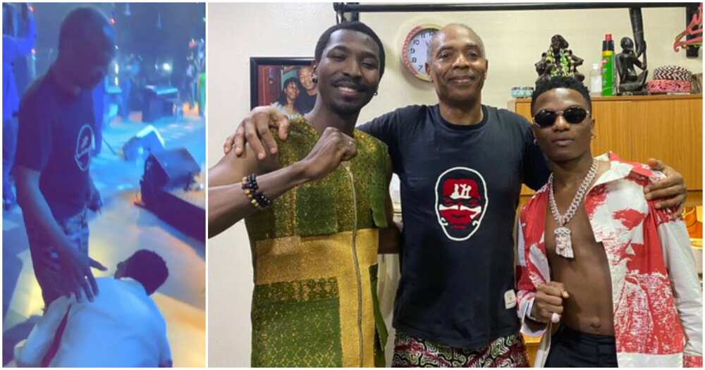 Wizkid prostrates completely for Femi Kuti as he storms Shrine for Made's show
