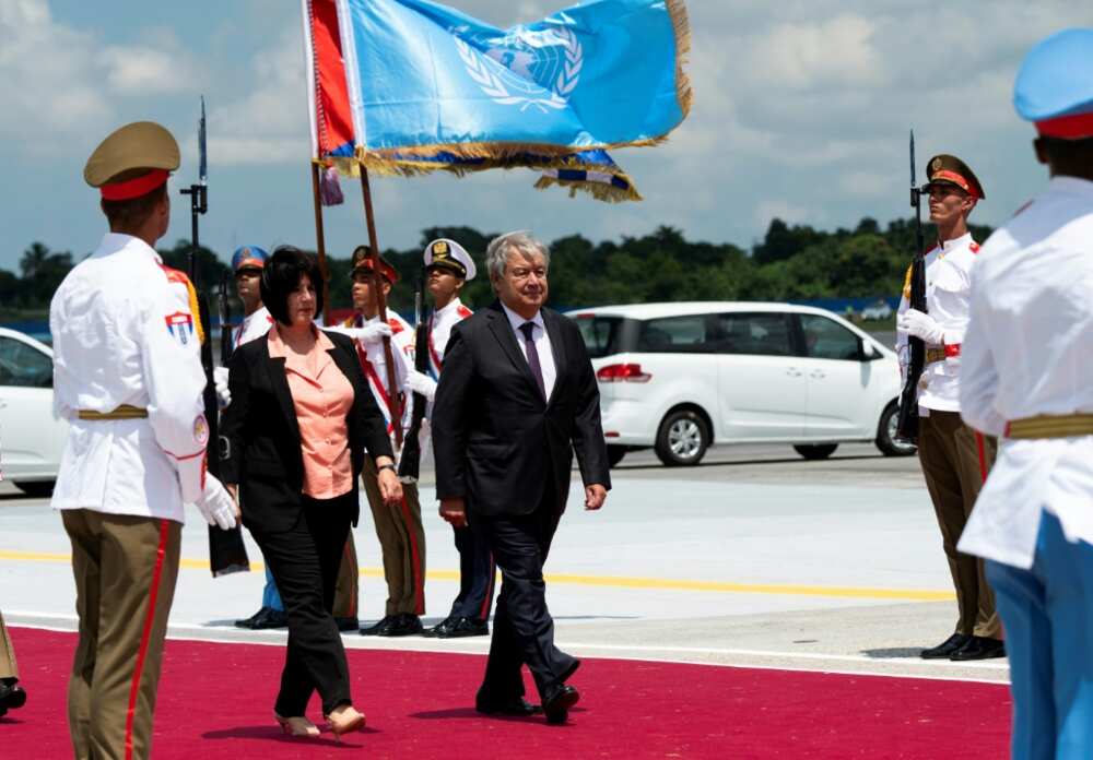 United Nations Secretary-General Antonio Guterres arrives in Cuba to participate in a summit of the G77+China group of more than 100 countries from Asia, Africa, and Latin America aiming to create a 'new economic world order'