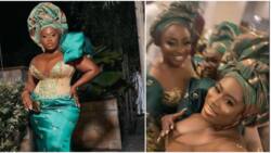Lydia Forson dazzles in emerald dress as guest at Rita Dominic's wedding; video drops