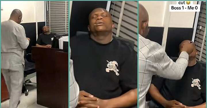 Drama As Boss Catches Male Staff Sleeping With Mouth Open While On Duty 