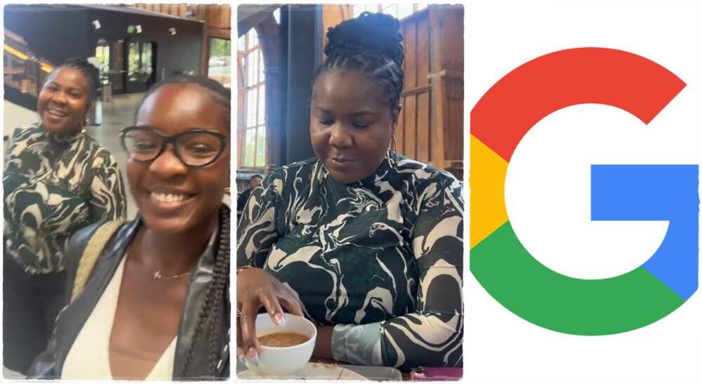 Photos of a Nigerian mother and her daughter at Google office.