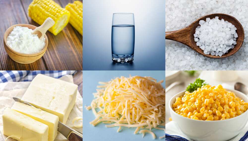 Ingredients for pap with cheese