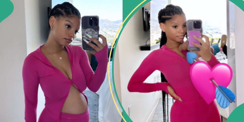 Halle Bailey's before and after pregnancy look