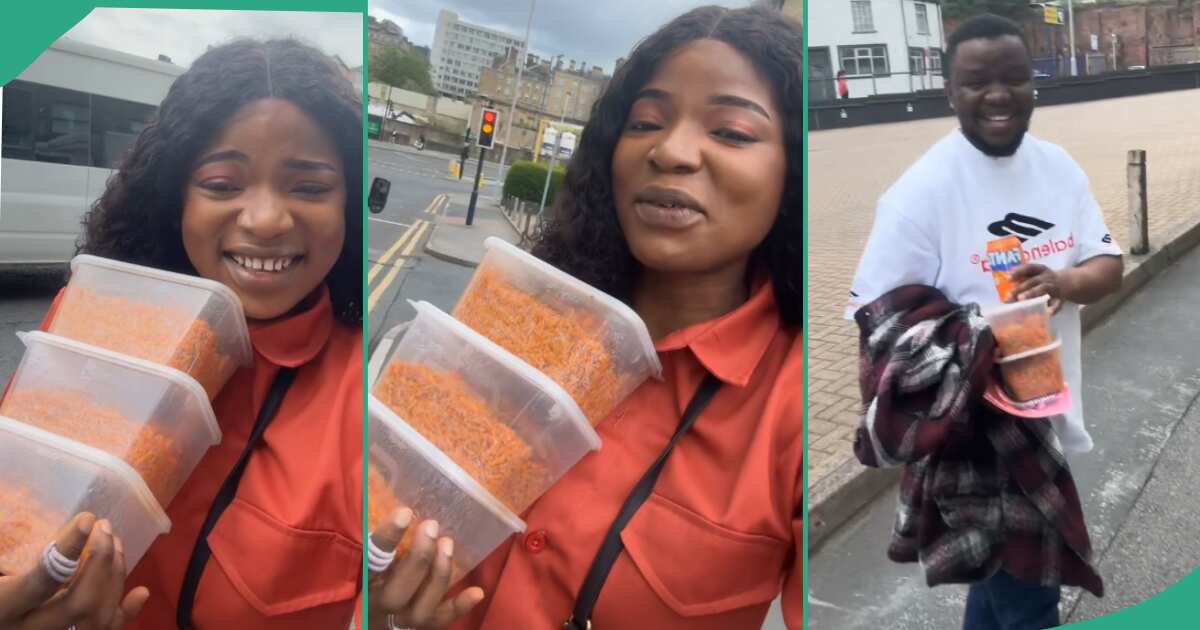 Video: See the plenty food this lady and her husband got after attending a church