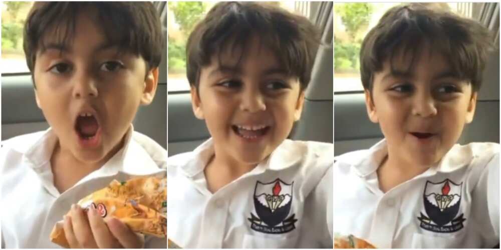 The little boy's video cracked people up on social media