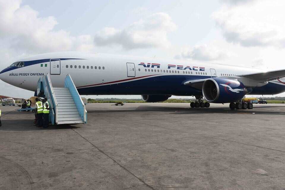 The plane is named Anuli Peggy Onyema. Photo credit: Air Peace