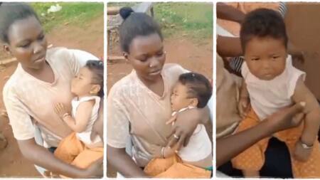 "He abandoned us": Chinese man reportedly gets Nigerian lady pregnant, she gives birth to unique kid