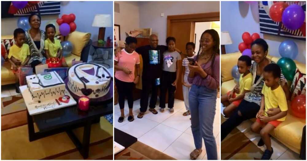 Nigerian billionaire Tony Elumelu and 7 kids celebrate his wife on 50th birthday (video)