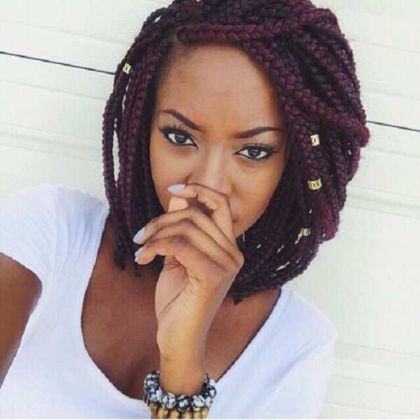Braids with beads for short hair 