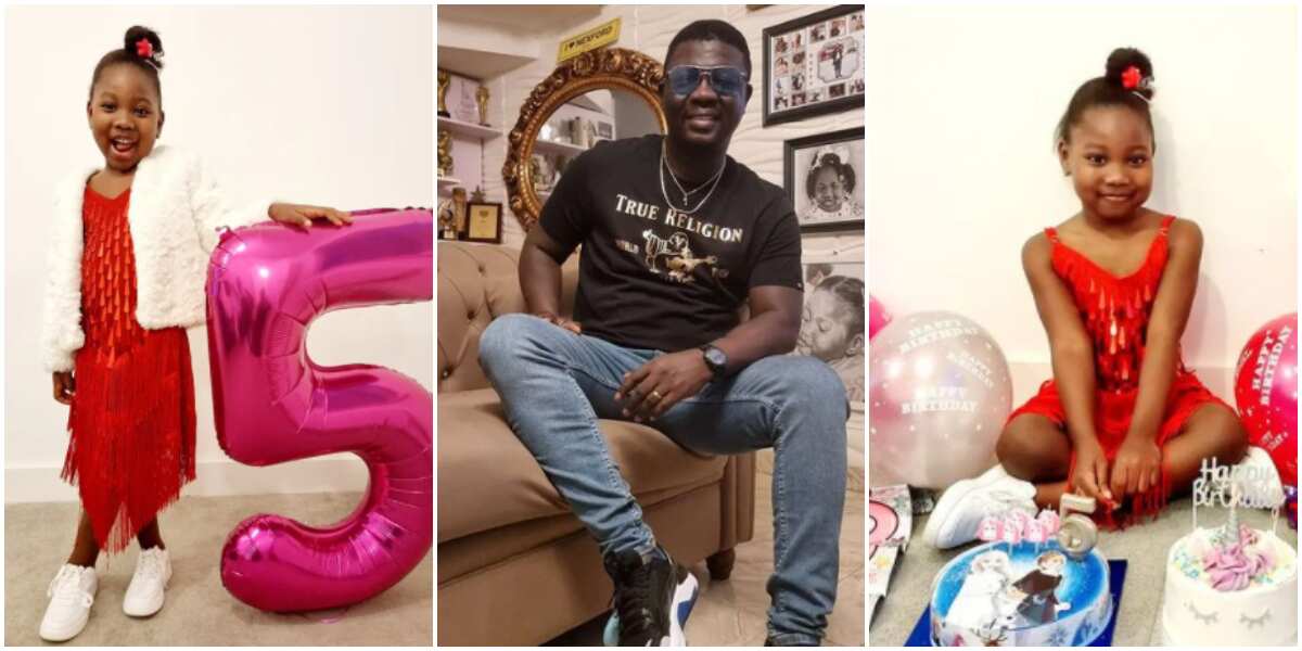 Mummy's answered prayer, daddy's exact print: Comedian Seyi Law celebrates 1st daughter Tiwaloluwa at 5