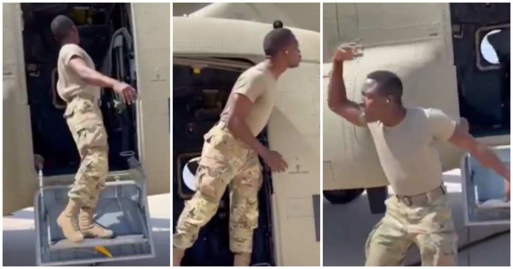 Video of Nigerian Man in US Army Acting as Conductor on Military Jet and 2  Other Soldier Clips that Went Viral - Legit.ng