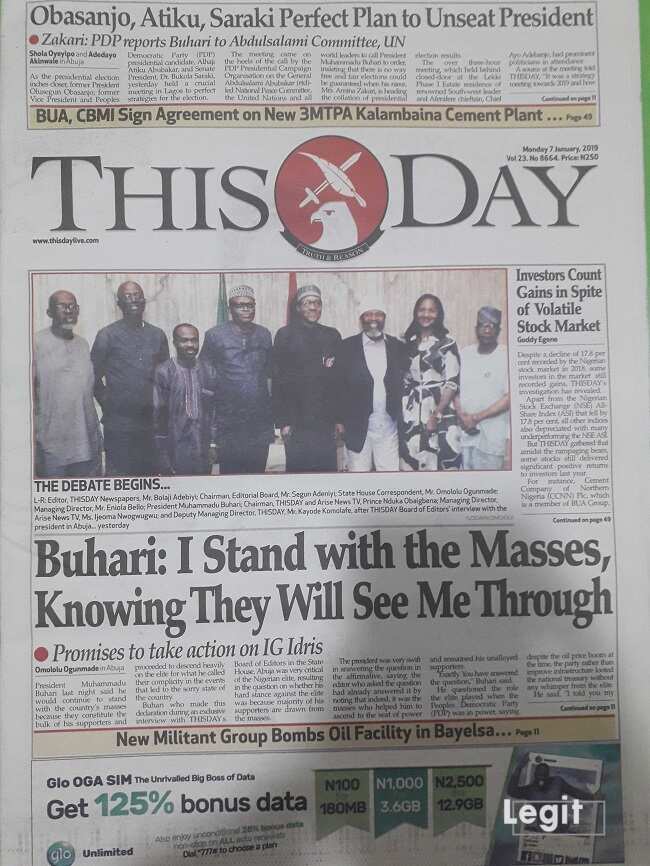 Newspaper headlines for Monday, January 7