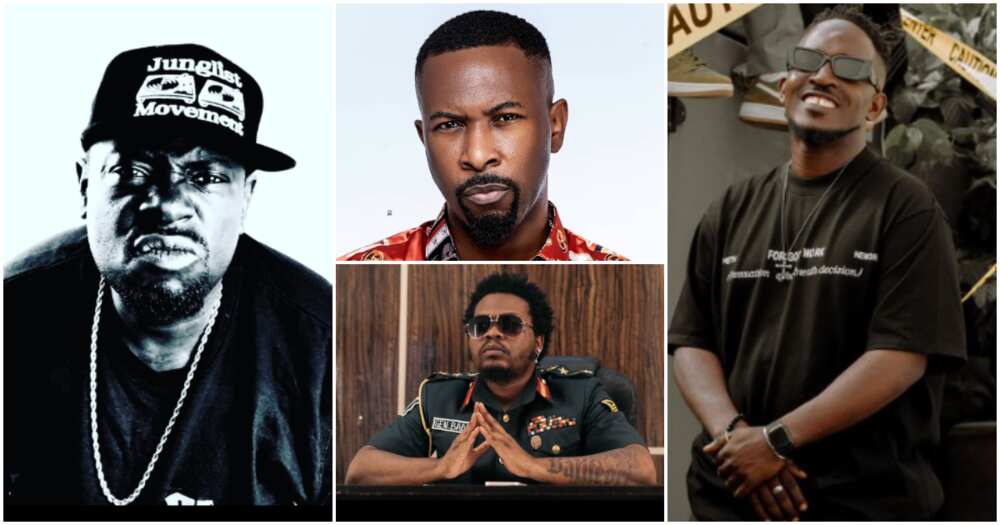 Photos of veteran rappers Ruggedman, M.I Abaga, Mode 9 and Olamide