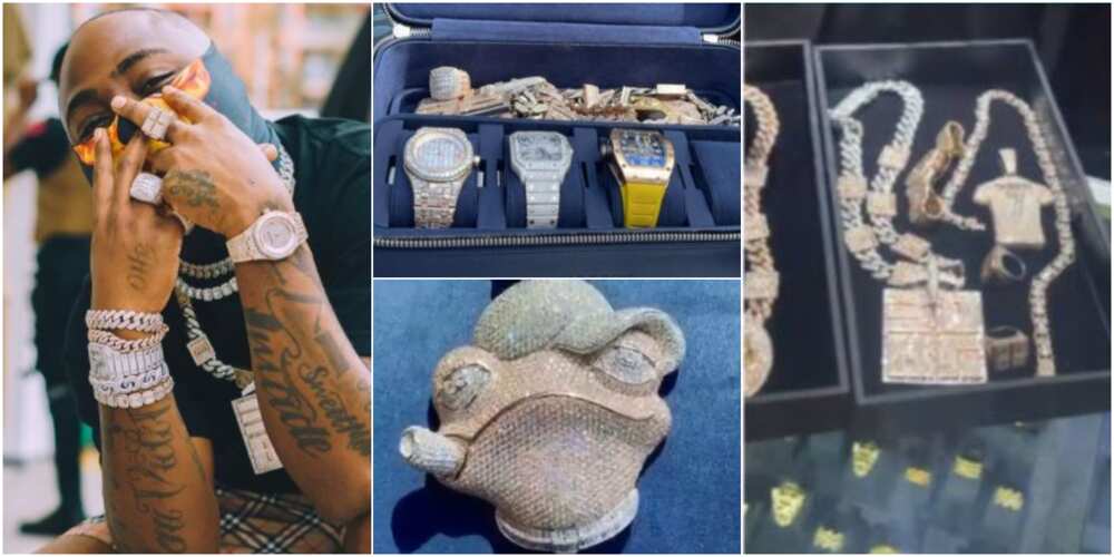 Davido and His Love for Expensive Jewellery in Photos, Collection Reportedly Worth About a Billion