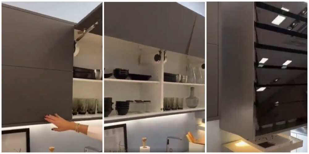Man stuns social media with automated kitchen, the shelves work by a mere touch of hand, video goes viral
