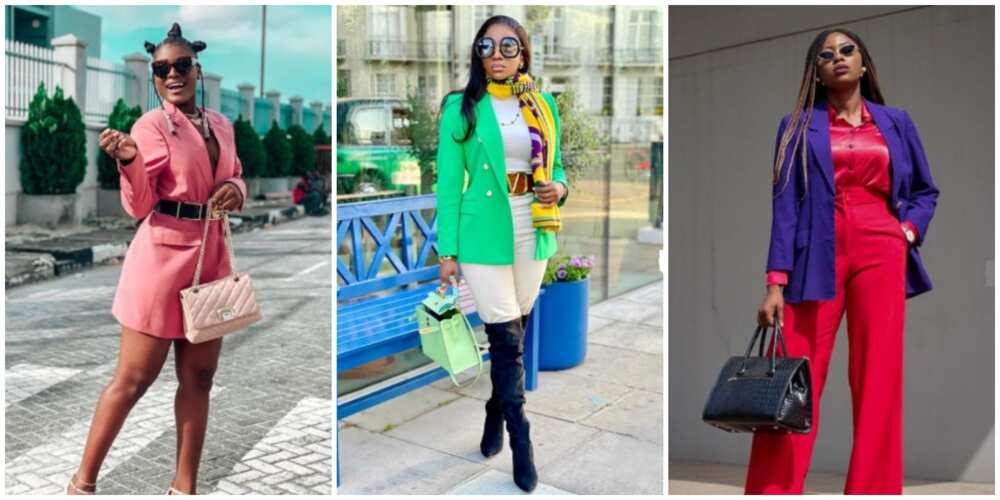 Nigerian female celebrities in blazers.