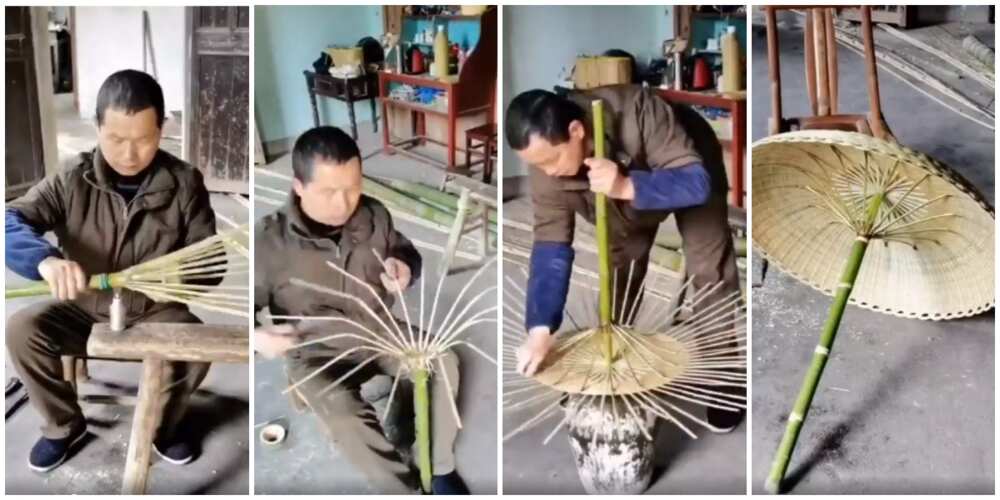 Man Crafts Beautiful Umbrella Using Bamboo in Trending Video, Impresses Many With His Creativity