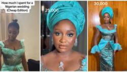 Lady shares how she achieved 'cheap' wedding guest look with N131k: "Shey you dey whine yourself"