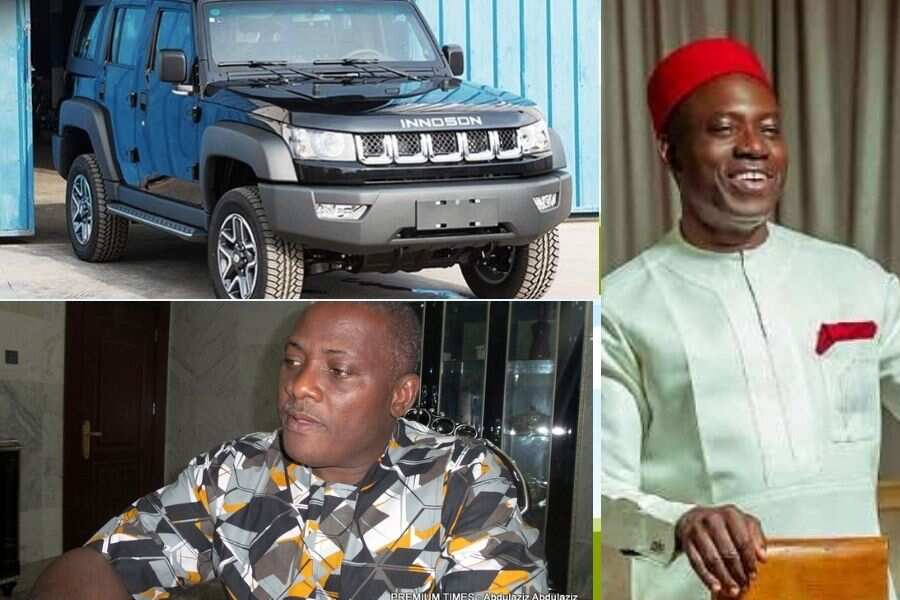 Anambra State governor-elect, Chukwuma Soludo and MD of Innoson Motors, Innocent Chukwuma
