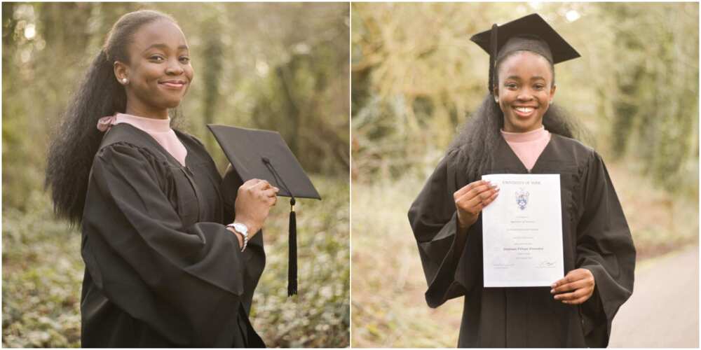 Nigerians celebrate young lady who graduated with 1st class in Economics and Finance from York University