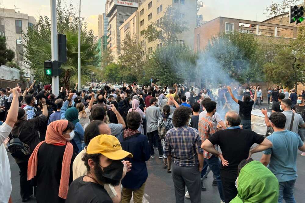 Protests in Iran: a picture obtained by AFP outside Iran shows people during a demonstration for Mahsa Amini in Tehran on September 19