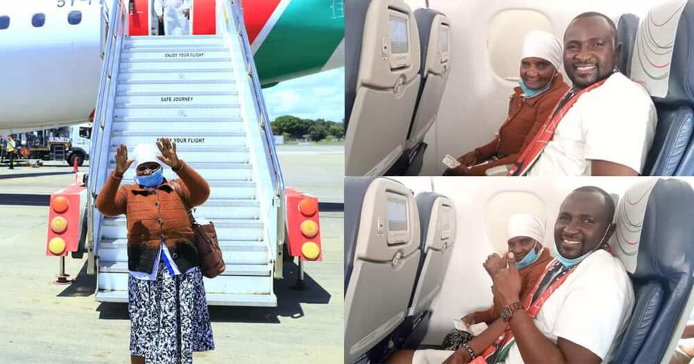 Social media reacts as man cries after surprising his grandmother with her first flight