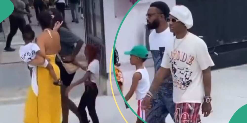 Nigerian singer Wizkid and his family at the beach
