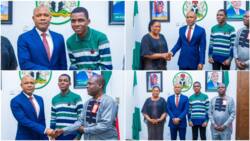 Jubilation as Peter Mbah Hosts Enugu's UTME Top Scorer Who Won Tinubu's Scholarship