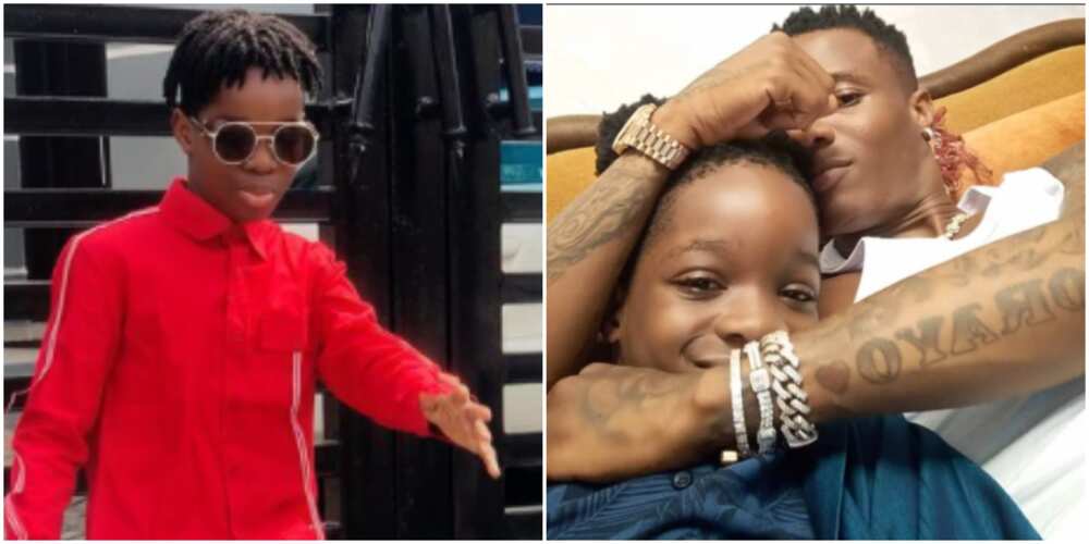 My first love at 10: Wizkid shares adorable throwback photos to celebrate 1st son Tife's birthday