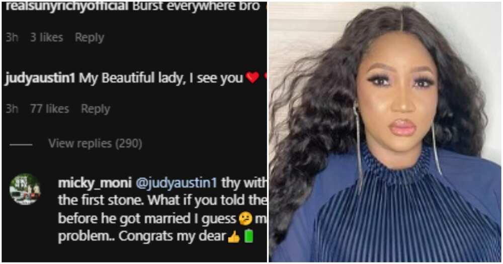 Judy Austin replies Yul Edochie's post