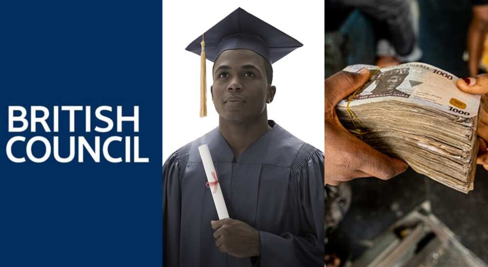 Photos of British Council logo as it increases prices of IELTS tests in Nigeria.