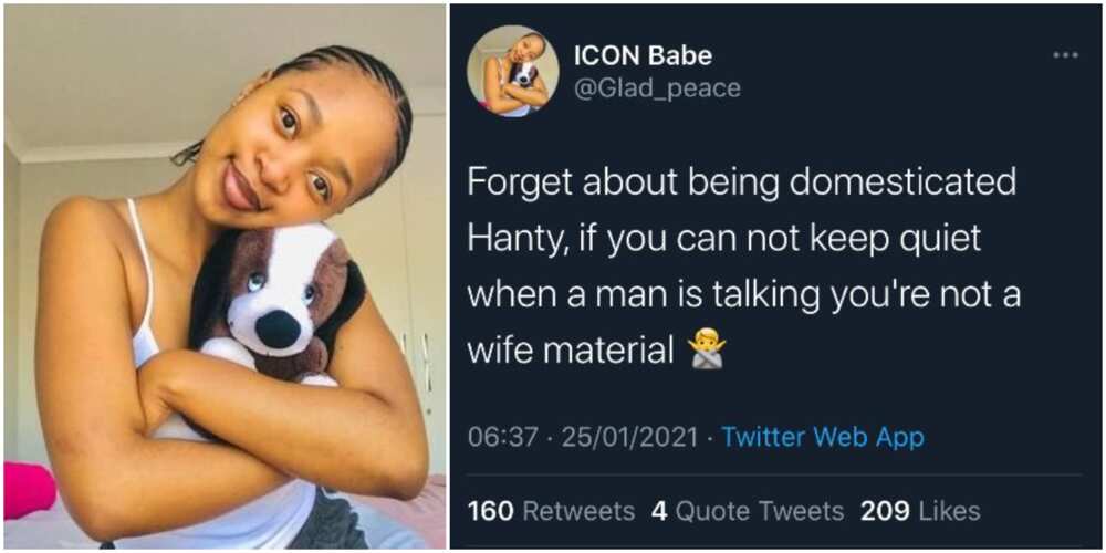 You’re not wife material if you can’t be quiet when a man is talking - Lady says