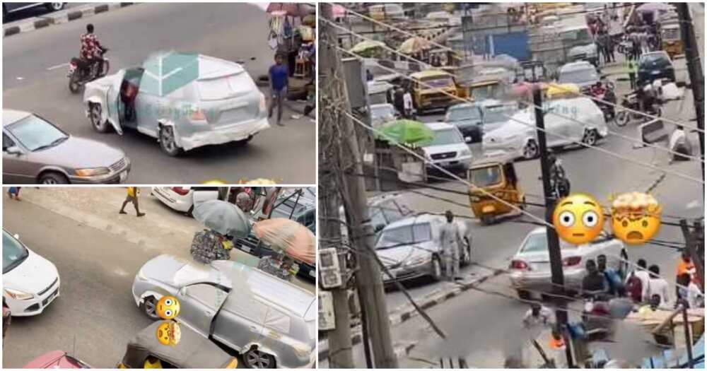 Covered windscreen, car, Lagos road