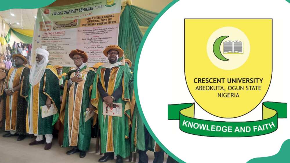 Crescent University logo and lectures during graduation day
