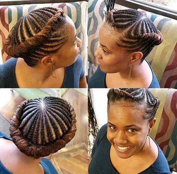 Cornrow hairstyle for natural hair