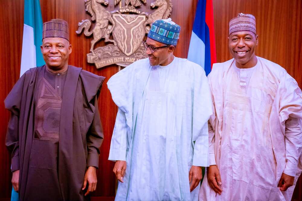 Kashim Shettima, Babagana Zulum Meet Buhari/APC Vice Presidential Candidate