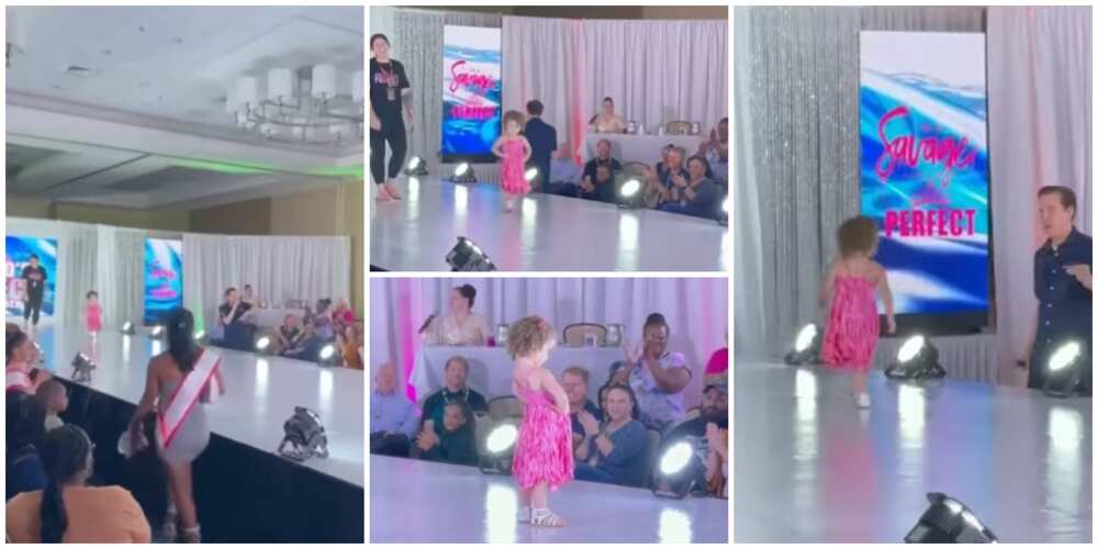 Nigerians react as little girl appears on fashion runway at event, walks and poses like a model in viral video