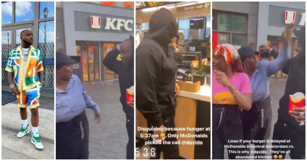 Davido, Amsterdam, two staff of eatery, video, McDonald's fast food