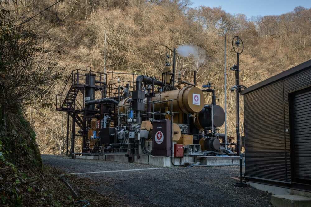 The geothermal power plant in Tsuchiyu Onsen opened in 2015 over a preexisting hot spring The geothermal power plant in Tsuchiyu Onsen opened in 2015 over a preexisting hot spring