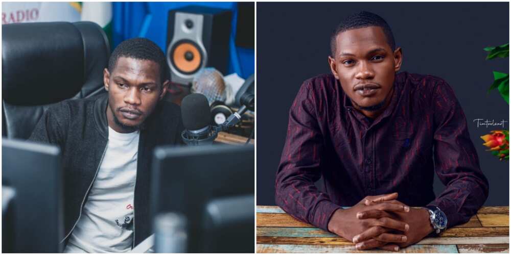 Kolade Dominate on air at inspirational FM studio, OAP Kolade Dominate Kolade Dominate on air at inspirational FM studio, OAP Kolade Dominate