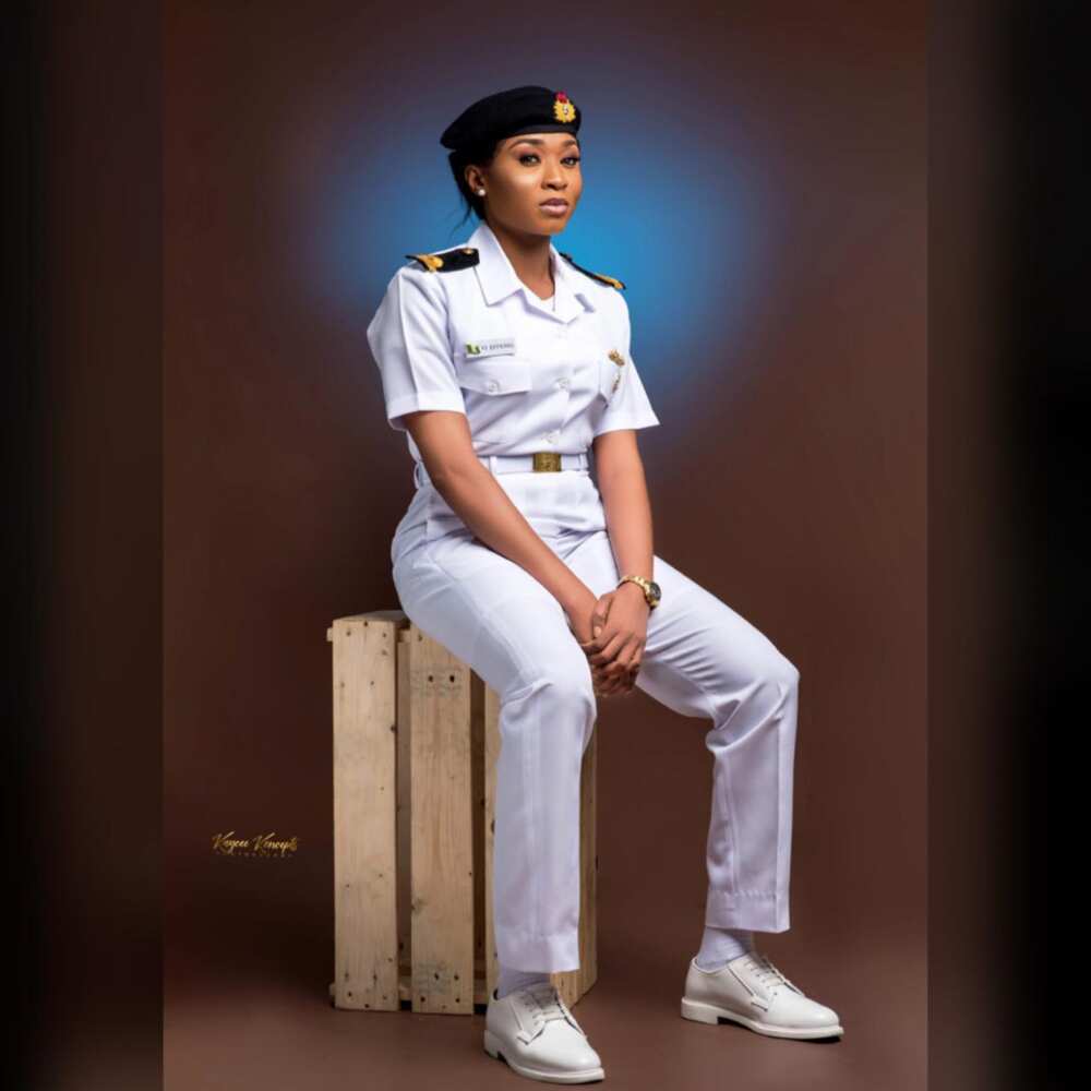 Gorgeous Nigerian lady who dumped journalism to become naval officer shares her life journey